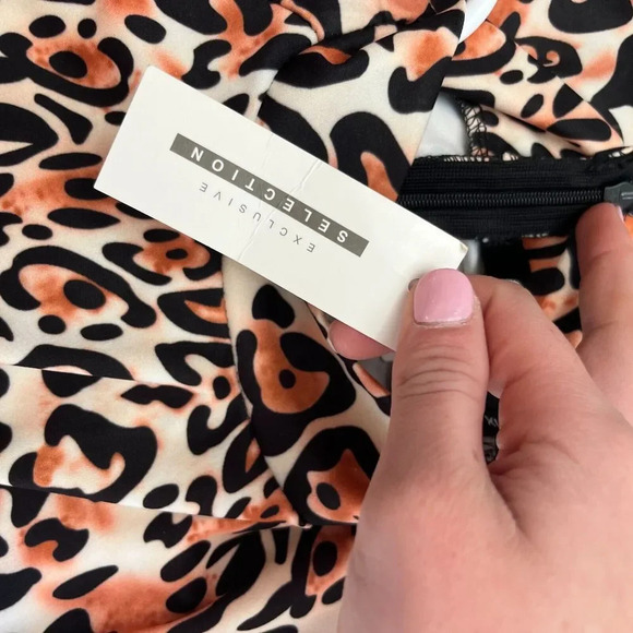 CBR Womens Multicolor Tank Dress XL Animal Leopard Mock Neck Sleeveless NWT - Picture 11 of 11